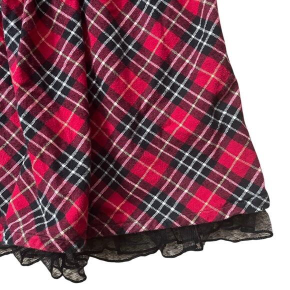 Hanna Andersson Holiday Dress Red Black Plaid Skirt Velvet Bodice Girl's 5 / 110 - Picture 3 of 8